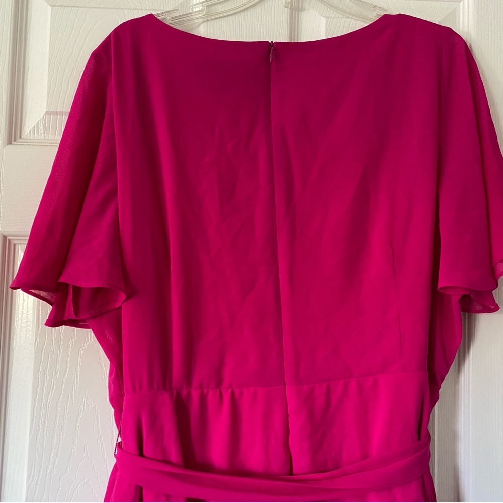 Jessica Howard Pink Ruffled Wrap Midi Dress - Picture 7 of 8